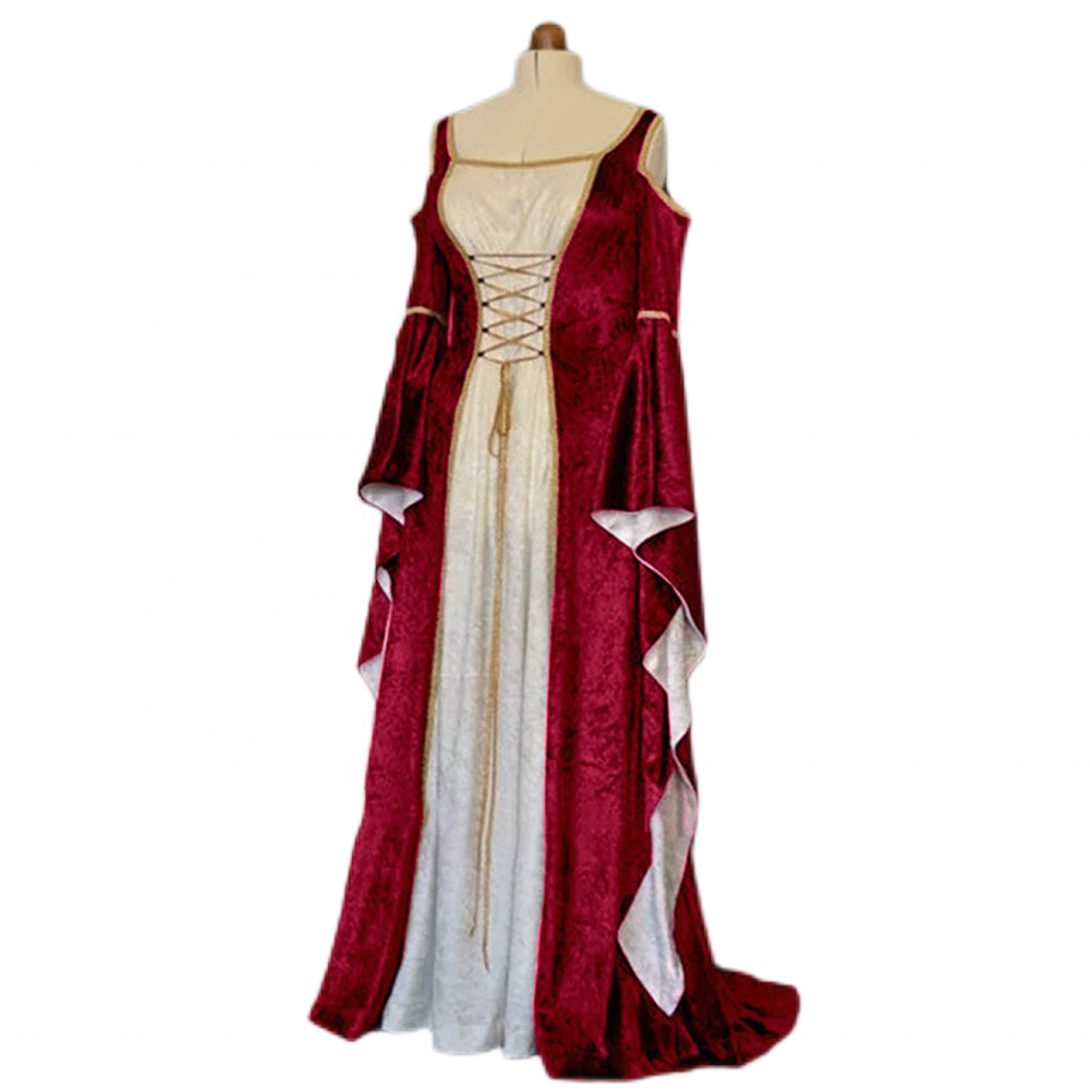 Womens Renaissance Medieval Costume Dress - Lace up Gown