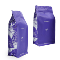 Sachet plat en papier kraft brun avec soufflet latéral, logo personnalisé, qualité alimentaire, biodégradable, 1 kg, café en grains, thé, une valve, thermoscellage