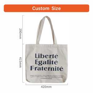 Customized Logo Canvas Cotton Tote Bag High Quality Eco-Friendly Reusable Shopping Bag Zipper Closure Rope Ribbon Multi-Use - Product Image 4