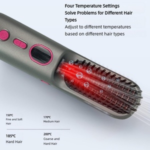 <b>Wireless</b> Portable Cordless Hair <b>Straightener</b> Brush Comb with 9000mAh Battery - Product Image 5