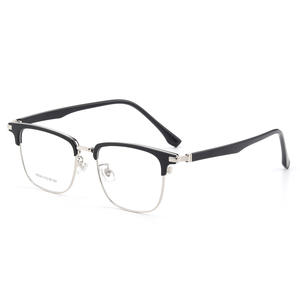 Nouvelle monture de lunettes ultra légère pour homme 98306, demi-monture rectangulaire, confortable, style rétro, pour affaires - Product Image 2