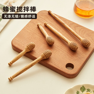 Cuchara de madera de olivo, palo para mezclar de madera maciza de calidad alimentaria para servir miel y mermelada - Product Image 3