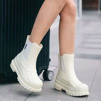 Bottes de pluie à plateforme épaisse pour femmes, élégantes, imperméables, en PVC, pour le camping, le jardinage, résistantes à l'usure, chaussures de pluie d'extérieur