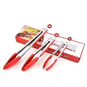 Großhandel 3 stück zange-Easy use home kitchen cooking tongs 3 piece BBQ food tongs