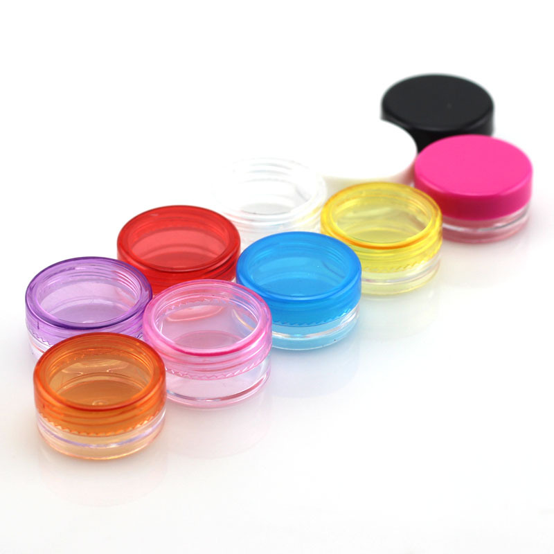 3g 5g Small Round Clear Cream Jar, Plastic Pot Box Mini Transparent Cosmetic Sample Container with Lids in Stock