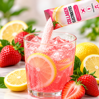 Sachets de beauté pour femmes sans sucre, saveur fruits, mélange de boisson fraise-citron, hydratation, bâtonnets électrolytiques portables, poudre de collagène