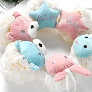 Groothandel Cute Animal Wassen Douche Spons Baby Loofah Bad Spons Met Handvat