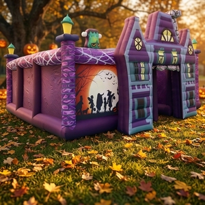 Château Gonflable Géant d'Halloween avec Crâne, Fantôme et Citrouille – Décoration Extérieure pour Fêtes et Événements – Accessoire Photo et Boutique Éphémère - Product Image 2
