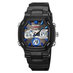 Skmei Digital Sports Watch 3-Time Display Water Resistant 50M TPU Strap Unisex Electronic Watch - Product Image 5