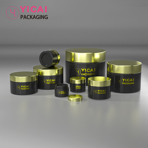 1OZ 2OZ 3OZ 4OZ 5OZ 8OZ Empty Jar Matte Black PETG Cosmetic Plastic Jars with Rose Gold Lid for Body Butter Container
