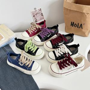 Zapatos de Mujer de Moda Estilo 2025, Zapatos de Lona con Punta Redonda, Zapatillas Blancas con Plataforma Gruesa, Zapatos Deportivos Casuales de Caña Baja - Product Image 1