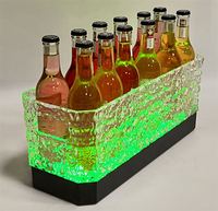 Seau à glace LED moderne personnalisé pour hôtel et restaurant, 12 bouteilles, ensemble de bar en plastique PC pour bar à domicile et usage commercial