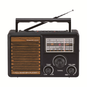 Multiband Receiver Factory Portable Retro Wood Grain Full Band FM AM SW Radio with BT TF <b>USB</b> MP3 Player and Tone Control - Product Image 6