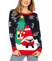 Pull de Noël en acrylique à motif renne, tricoté, design original, vente directe usine