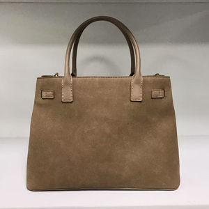 Women's Suede Tote <b>Bag</b> with Zipper Closure Classic Style Single Handle Daily Use Bucket Shape Durable Waterproof <b>Large</b> Capacity - Product Image 3