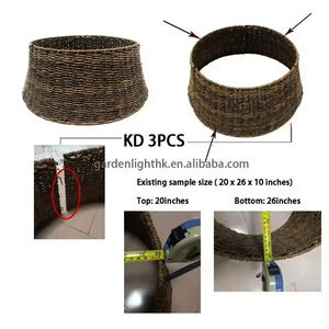 Jupe de sapin de Noël en osier artificiel pliable, panier de sapin pour la décoration des fêtes de Noël - Product Image 3