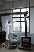 Poêle à bois moderne de haute qualité en acier noir R1401A 13,1 kW avec alimentation en air secondaire pour chauffage de salle à manger et foyer