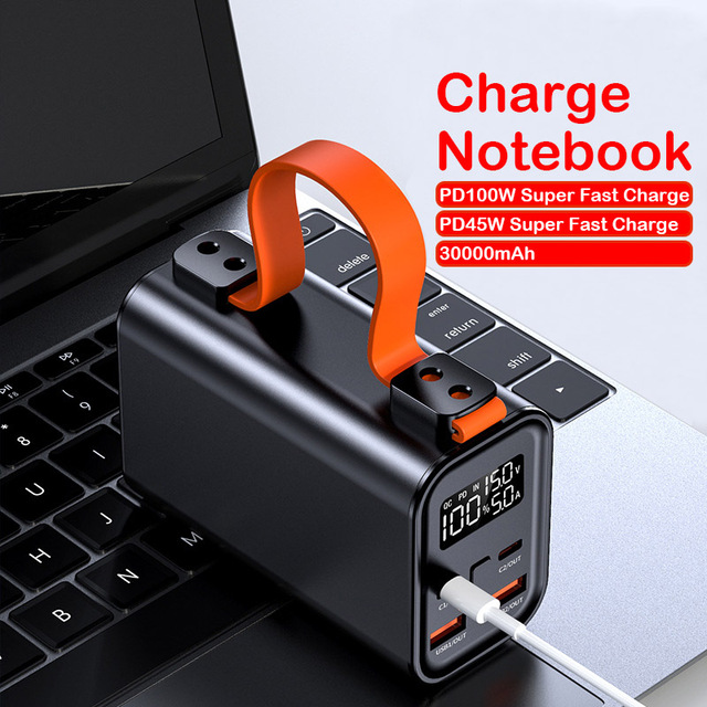 Factory Powerbank 100W Powerbank 30000MAh 22.5W Type C PD Emergency Power Painting Quick Power for iPhone Xiaomi Laptop