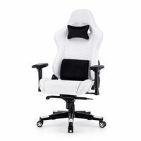 Chaise de bureau ergonomique inclinable en cuir OEM pour gaming, pivotante, avec base en acier inoxydable et vérin à gaz à 4 niveaux pour réglage de la hauteur