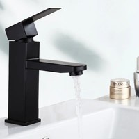 Robinet de lavabo noir en acier inoxydable 304, monocommande eau chaude/froide, le plus vendu