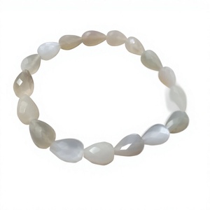Natural White <b>Rainbow</b> Moonstone Tear <b>Drop</b> shape Briolette 8x12mm Beads Sold Per strand 8 Inches long - Product Image 1