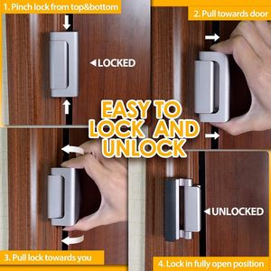 Loquet de renforcement de <span class=keywords><strong>porte</strong></span> en alliage <span class=keywords><strong>d</strong></span>'aluminium haute sécurité pour la sécurité domestique et la protection des enfants - Product Image 6