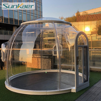 Dôme de camping de luxe en polycarbonate transparent pour hôtel, tente géodésique pour camping en plein air