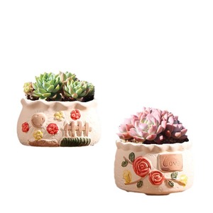 Macetas de Cerámica Esmaltada Pintadas a Mano para Suculentas - Ecológicas, Duraderas, Ligeras (2 kg), con Orificio de Drenaje, Diseño Moderno - Product Image 3