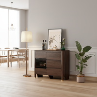 Buffet contemporain en bois massif chinois avec pieds en métal doré, design moderne de luxe pour chambre, cuisine, salle à manger