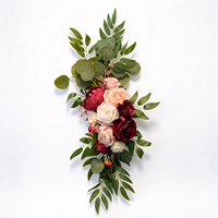 Composition florale artificielle en soie de style moderne RHD pour chaise suspendue extérieure, guirlande florale d'angle pour décoration de mariage