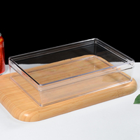 Boîte à tiramisu rectangulaire en PS de qualité supérieure, épaisseur 2 mm, transparente comme du cristal, 2200 ml, extra large, de qualité alimentaire, pour mousse, dessert, pâtisserie, avec couvercle