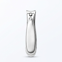 Coupe-ongles professionnels à levier large et arrondi, repose-pouce plat, en acier inoxydable brossé, option logo personnalisé, pour ongles épais des doigts et des orteils