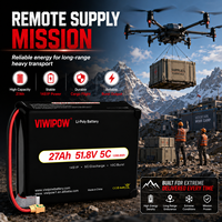 Harga Pabrik VIWIPOW Baterai Drone FPV Semi-solid State 5C 14S 27000mAh 51.8V CE 800 Siklus Baterai Drone Tugas Berat