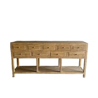 Meubles anciens en bois d'orme recyclé rustique de style chinois, vente en gros, table console avec tiroirs, finition naturelle vieillie