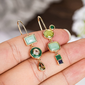 Orecchini Pendenti Asimmetrici Vintage per Donne, Gioielli Artistici da Vacanza, Accessori Moda - Product Image 5