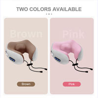Oreiller de massage cervical sans fil à rotation par pétrissage avec mousse à mémoire de forme pour le soutien de la tête et du cou, idéal pour l'avion