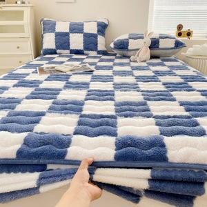 Sabana Winter Motif Damier Haute Élasticité 360 °   Draps-housses matelassés <span class=keywords><strong>en</strong></span> polaire arctique à couverture intégrale - Product Image 4