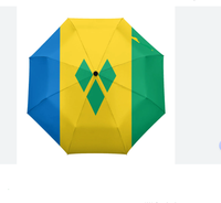 Parapluie drapeau de Saint-Vincent-et-les-Grenadines, parapluie imperméable pour l'extérieur avec bouton d'ouverture et de fermeture automatiques, revêtement anti-UV