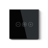 Interrupteur mural intelligent Tuya WiFi moderne Comans avec variateur d'intensité, panneau tactile en verre trempé, compatible Alexa Google Voice, pour l'UE