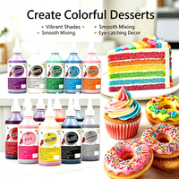 Colorant alimentaire liquide en bouteille ovale de 140 g, colorant alimentaire comestible pour la décoration de gâteaux, la pâtisserie, la glaçage et la crème