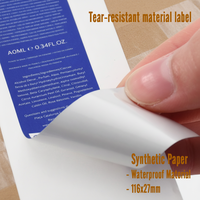 Étiquettes adhésives personnalisées avec code QR, papier synthétique résistant à la déchirure, double couche, imperméable, imprimées recto-verso, étiquettes d'emballage