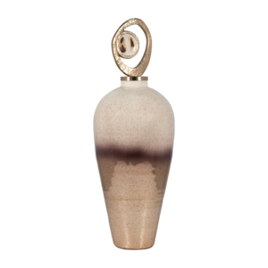 Vaso Decorativo in Vetro con Coperchio a Spirale in Metallo, Vaso Alto per Fiori, per Soggiorno, Arredamento Casa, Decorazione Camera da Letto - Product Image 2
