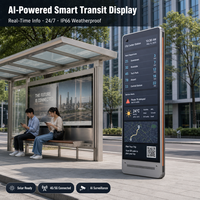 Affichage numérique intelligent pour arrêt de bus alimenté à l'énergie solaire avec informations de transport en temps réel et écran publicitaire