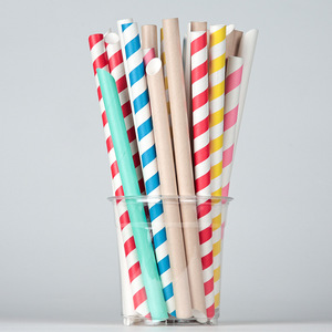 Pajitas de Papel Desechables Personalizables con Impresión de Logotipo, Diámetro de 6 mm, 8 mm, 10 mm, 12 mm, Longitud de 197 mm, 200 mm, 230 mm - Product Image 1