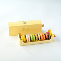 Boîtes à macarons à tiroir coulissant 6 pièces en papier, avec logo en feuille d'argent – Vente chaude