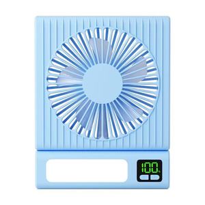 Mini ventilateur de refroidissement portable compact 1200mAh USB rechargeable avec 3 vitesses et veilleuse pour bureau - Product Image 4