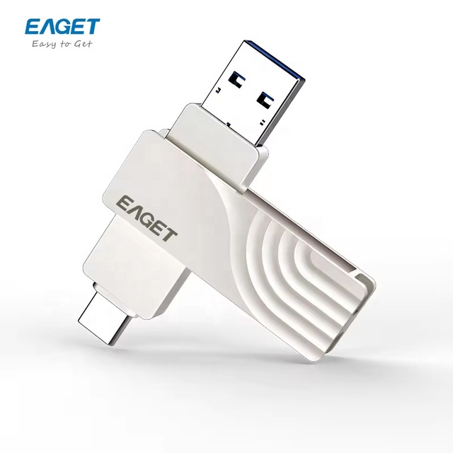 EAGET Bulk USB3.0 Custom Size 2 in 1 32GB 128GB 64MB 1tb 2T Flash Drive Card Pen Thumb Drive Flash Disk Memoria USB Pendrive