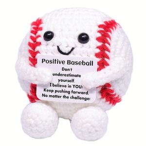 Mini poupée en laine tricotée au crochet, amusante et positive, en forme de ballon de baseball, football ou basketball, faite à la main, pour le soutien émotionnel, cadeau pour enfants, garçons et hommes - Product Image 2