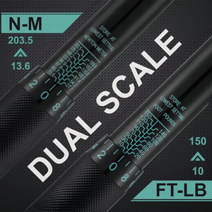 Conjunto de Ferramentas para Reparação de Carros Preto 3 Peças 1/2'' Drive 10~150 Ft./lb & 13.6~203.5 N/m Chave de Torque de Escala Dupla - Product Image 4