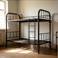 Lit superposé double en fer style nordique avec sommier à lattes métalliques, gain de place, lit superposé double détachable pour auberge, appartement, maison multi-étagères